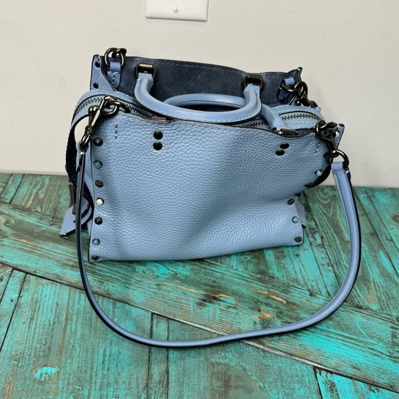 Coach Slate Blue Rogue 25 Riveted Mini Handbag 53405 Missing Hangtag - Picture 2 of 16